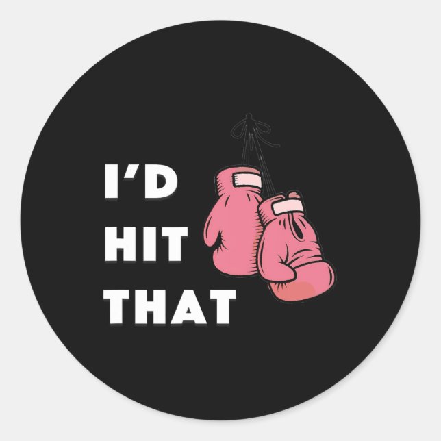 Sticker Rond C'est drôle que je frappe cette boîte (Devant)