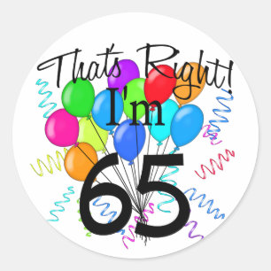 Sticker Rond C'est juste que j'ai 65 ans - anniversaire