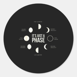 Sticker Rond C'est Juste Une Phase Phases Lunaires Nouvelle Lun