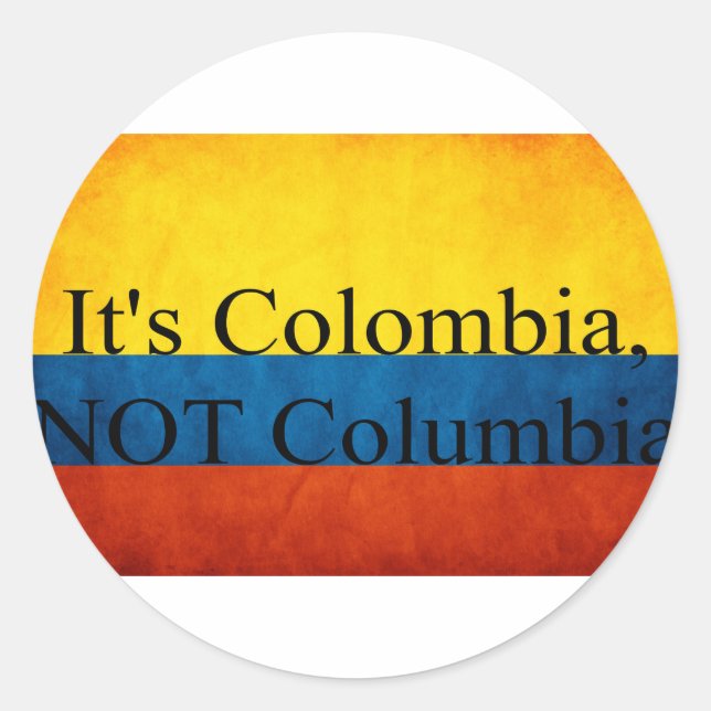 Sticker Rond C'est la Colombie, PAS la Colombie (Devant)