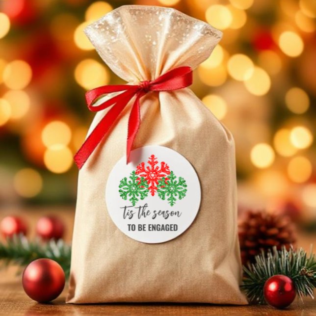 Sticker Rond C'Est La Fête De L'Engagement De Noël En Saison (Créateur téléchargé)