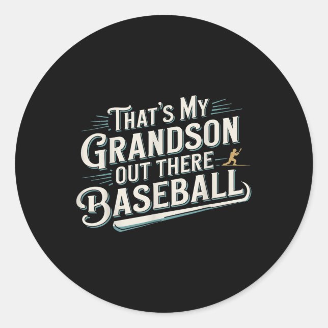 Sticker Rond C'Est La Fête Des Mères De Mon Petit-Fils De Baseb (Devant)