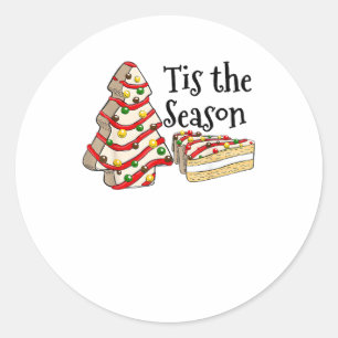 Sticker Rond C'est La Saison Arbre De Noël Vintage Noël Co