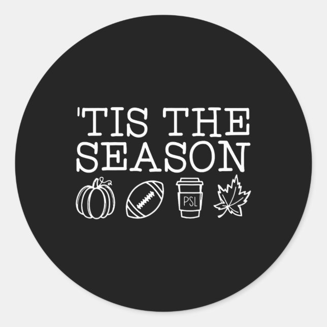 Sticker Rond C'est la saison Automne Citrouille mignon automne  (Devant)