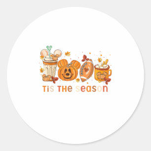 Sticker Rond C'Est La Saison Automne Halloween Citrouille Autom