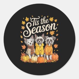 Sticker Rond C'Est La Saison Chien Craché Chinois Automne Pum A
