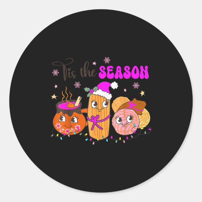 Sticker Rond C'est la saison Conchas Cafecito Pan Dulce Mexicai (Devant)