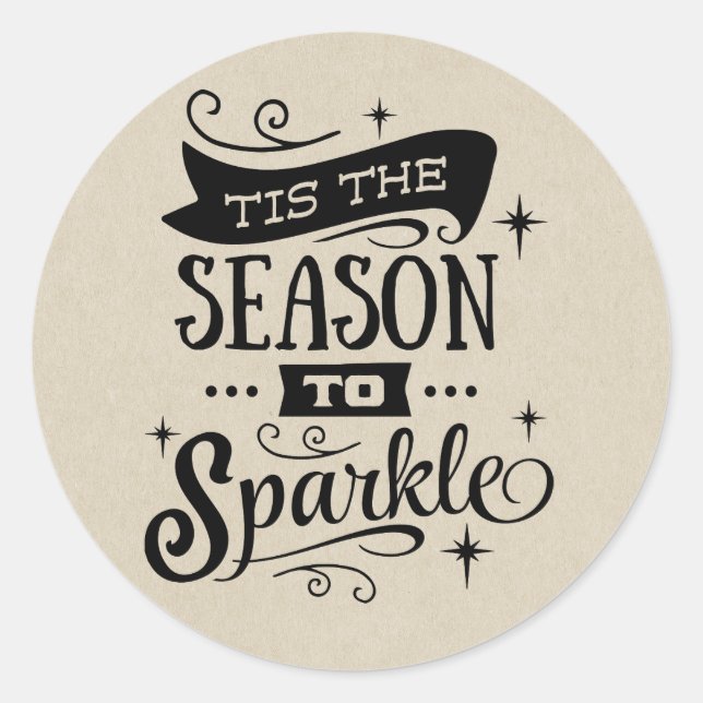 Sticker Rond C'EST LA SAISON DE BRILLER Faveur de vacances fria (Devant)