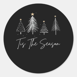 Sticker Rond C'est la saison de Noël Classique Rétro
