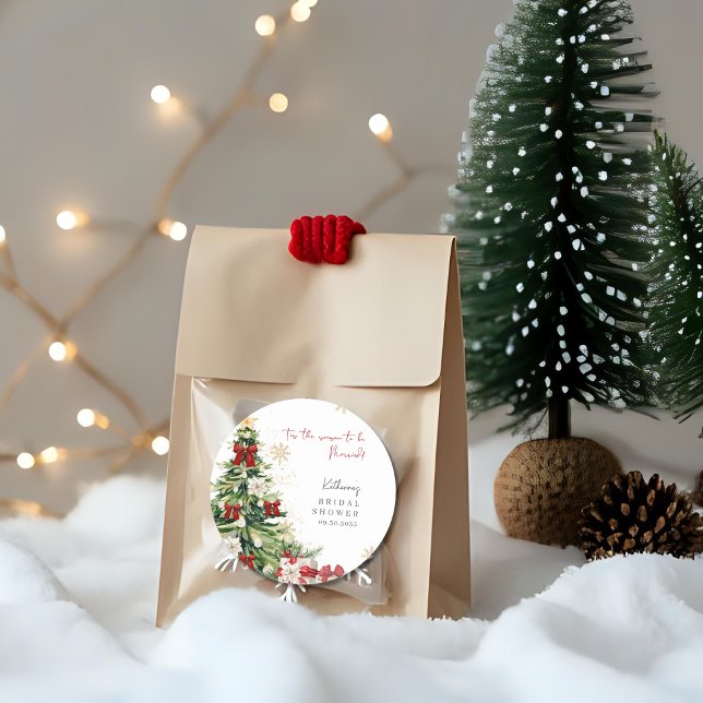 Sticker Rond C'est la saison de se marier Fête de mariage d'hiv (Créateur téléchargé)