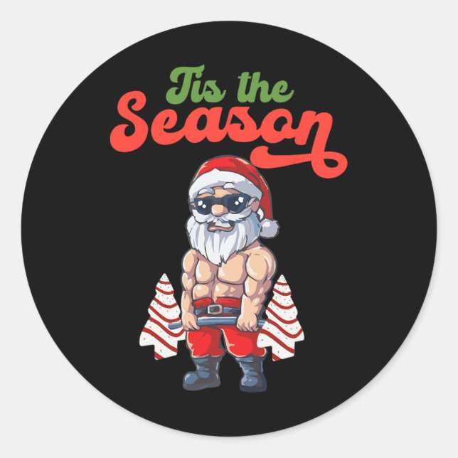 Sticker Rond C'est la saison d'entraînement Gâteaux en forme de (Devant)