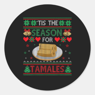 Sticker Rond C'est la saison des tamales drôle de nourriture de