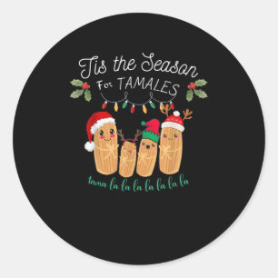 Sticker Rond C'est la saison des tamales Noël mexicain Moderne