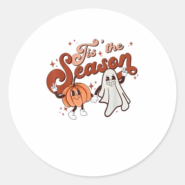 Sticker Rond C'Est La Saison Drôle Costume Halloween (Devant)
