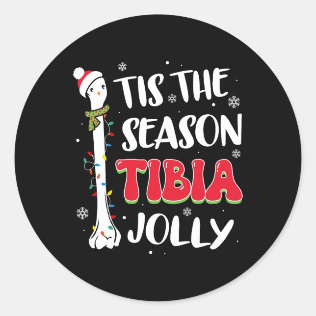 Sticker Rond C'est la saison du tibia os joyeux orthopédique No (Devant)