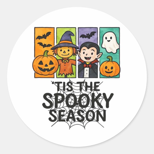 Sticker Rond C'Est La Saison Éffrayante Halloween Vampire Citro (Devant)