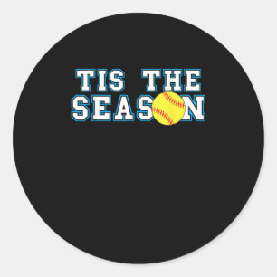 Sticker Rond C'est la saison Entraîneur de softball Créatif Déc