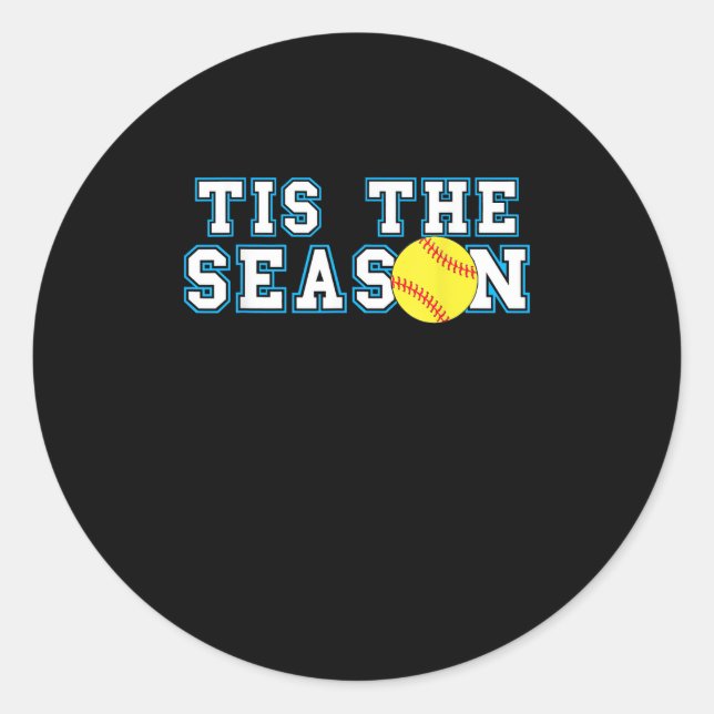 Sticker Rond C'est la saison Entraîneur de softball Créatif Déc (Devant)