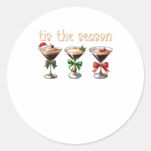 Sticker Rond C'Est La Saison Espresso Cocktail Glasses Party