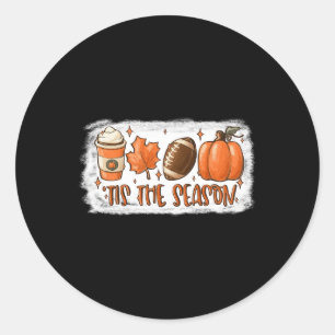 Sticker Rond C'Est La Saison Football Football Chute Thanksgivi