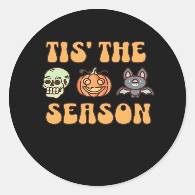 Sticker Rond C'Est La Saison Halloween (Devant)