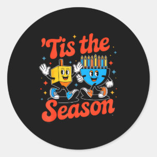 Sticker Rond C'est La Saison Joyeux Hanukkah Drôle Cha Juif