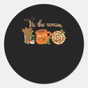 Sticker Rond C'Est La Saison Mexicaine Christmas Cafecito Pan D
