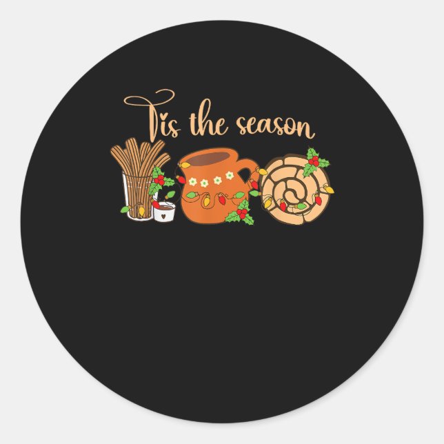 Sticker Rond C'Est La Saison Mexicaine Christmas Cafecito Pan D (Devant)