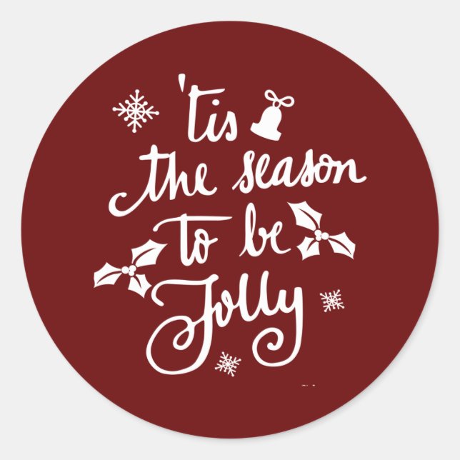 Sticker Rond c'est la saison pour être joyeux (Devant)