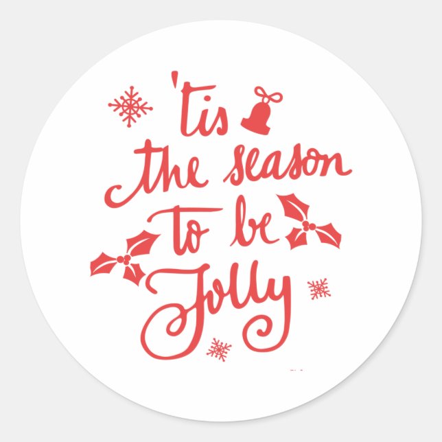 Sticker Rond c'est la saison pour être joyeux (Devant)