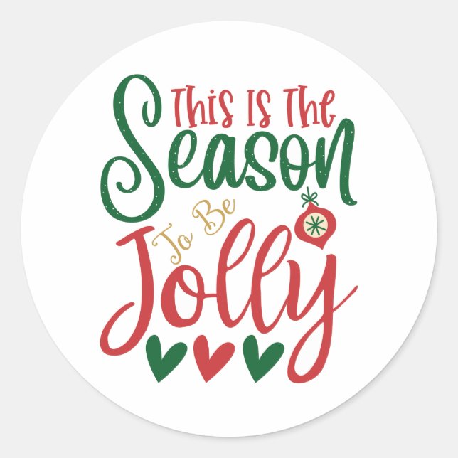 Sticker Rond C'est la saison pour être joyeux (Devant)