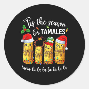 Sticker Rond C'Est La Saison Pour Tamales Christmas Holiday Mex