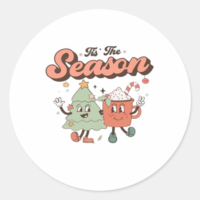 Sticker Rond C'est la saison Style créatif Design mignon (Devant)