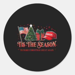 Sticker Rond C'est la saison Trump Méga 2024 Rendre Noël génial