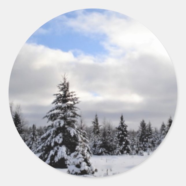 Sticker Rond C'est la saison. . . Vacances d'hiver (Devant)