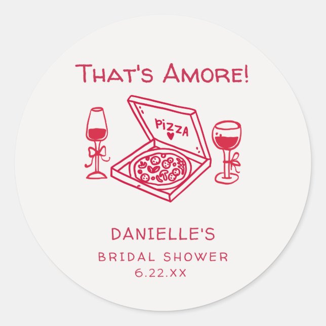 Sticker Rond C'est l'Amour Mariage Champêtre à la Main (Devant)
