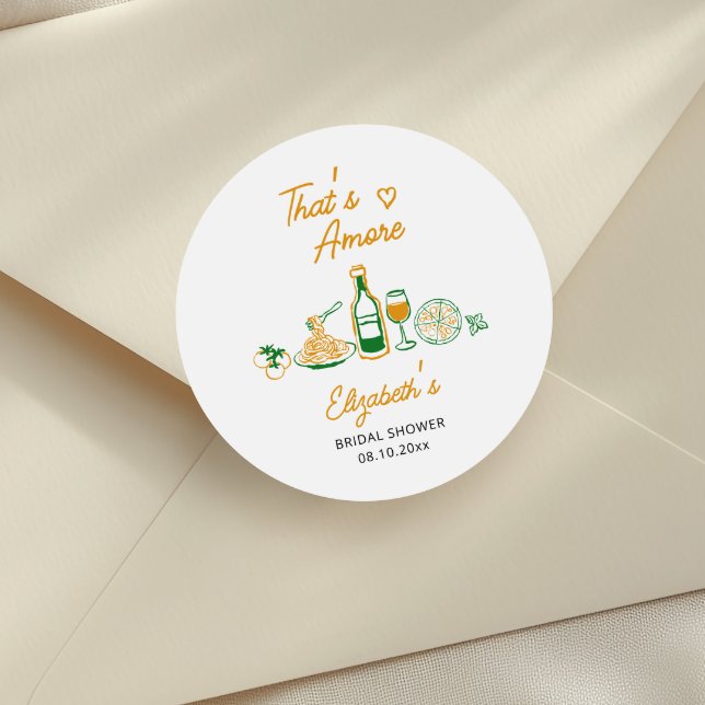 Sticker Rond C'est l'Amour Nourriture Italienne Rustique pour E (Créateur téléchargé)