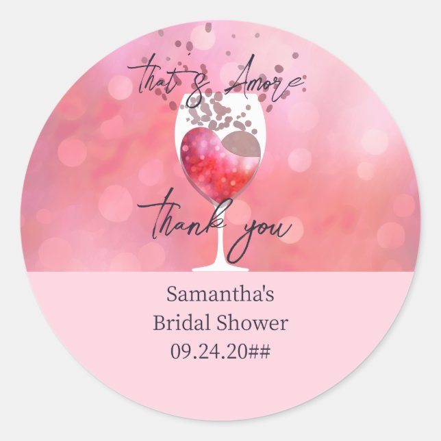 Sticker Rond C'est l'amour Vino italien avant les voeux de mari (Devant)