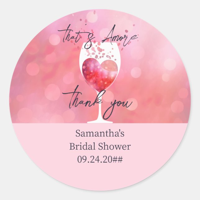 Sticker Rond C'est l'Amour Vino Italien Avant les Vœux Réceptio (Devant)