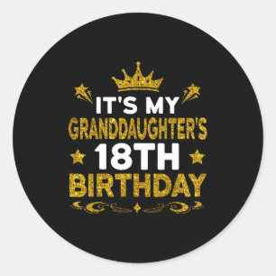 Sticker Rond C'est l'anniversaire des 18 ans de ma petite-fille