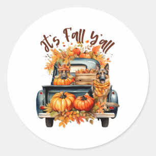 Sticker Rond C'est l'automne, vous tous, Autocuiseur de citroui