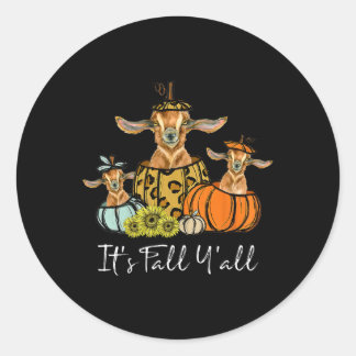 Sticker Rond C'est l'automne, vous tous chèvre animal léopard c
