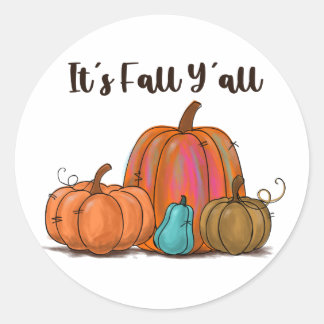 Sticker Rond C'est le Citrouille de l'automne Y'all