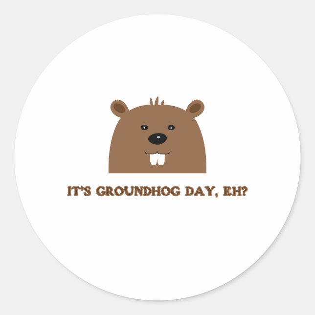 Sticker Rond C'est le jour de Groundhog, hein ? (Devant)