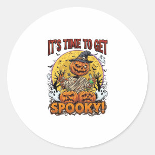 Sticker Rond C'est le moment de rendre Halloween effrayant Citr