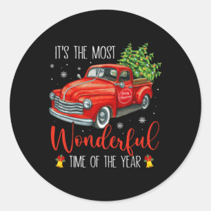 Sticker Rond C'Est Le Moment Le Plus Merveilleux De L'Année Noë