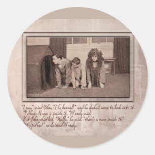 Sticker Rond C'est le père, s'est exclamé Wendy