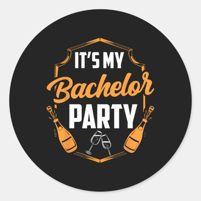 Sticker Rond C'est l'équipe de mariée pour mon enterrement de v (Devant)