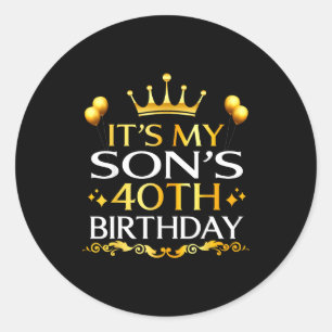 Sticker Rond C'est les 40 ans de mon fils Joyeux Anniversaire 4