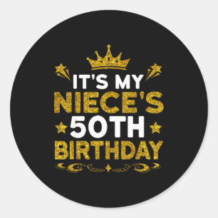 Sticker Rond C'est les 50 ans de ma nièce Joyeux Anniversaire 5